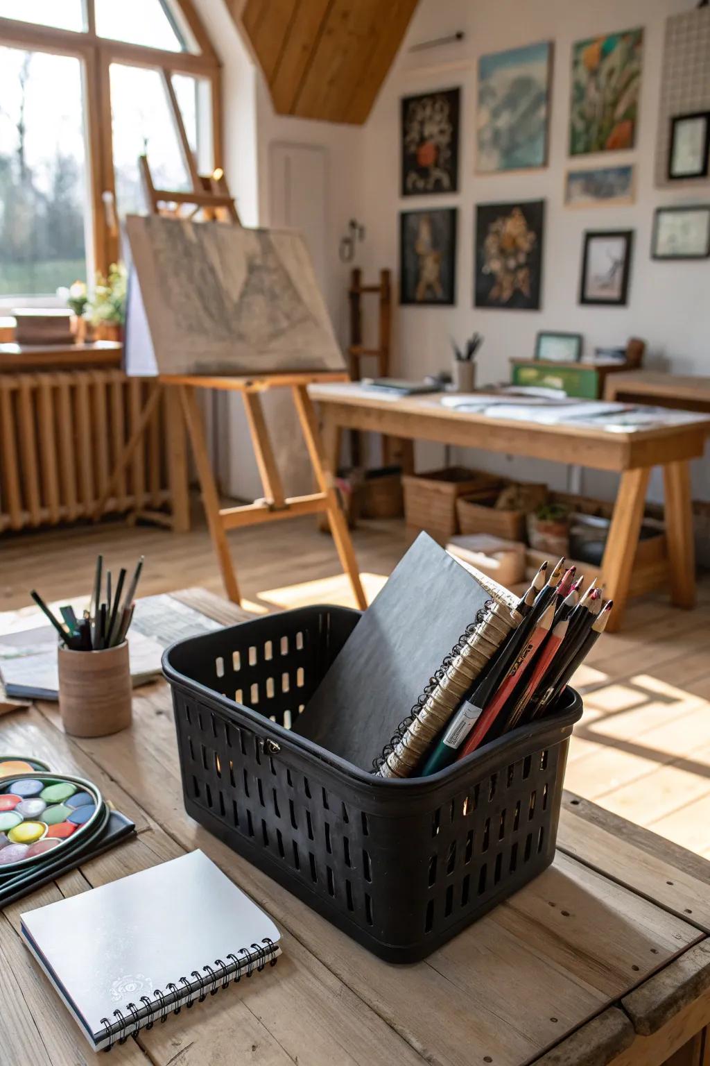 An artist's ebony palette for creative monochrome expressions.