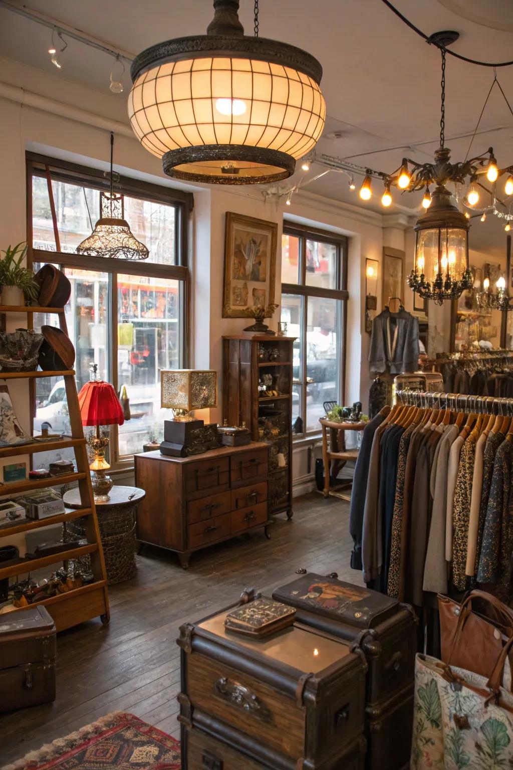 A boutique design featuring time honored decor elements, adding character and allure to the space.