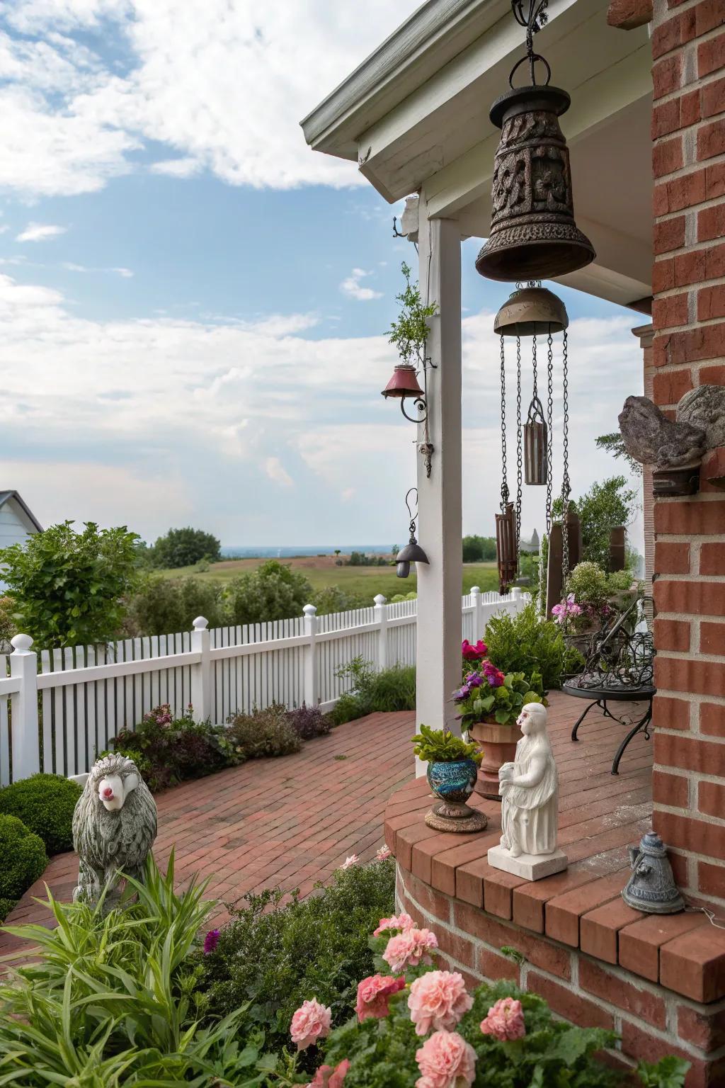 Whimsical touches add personality and charm to this delightful porch.