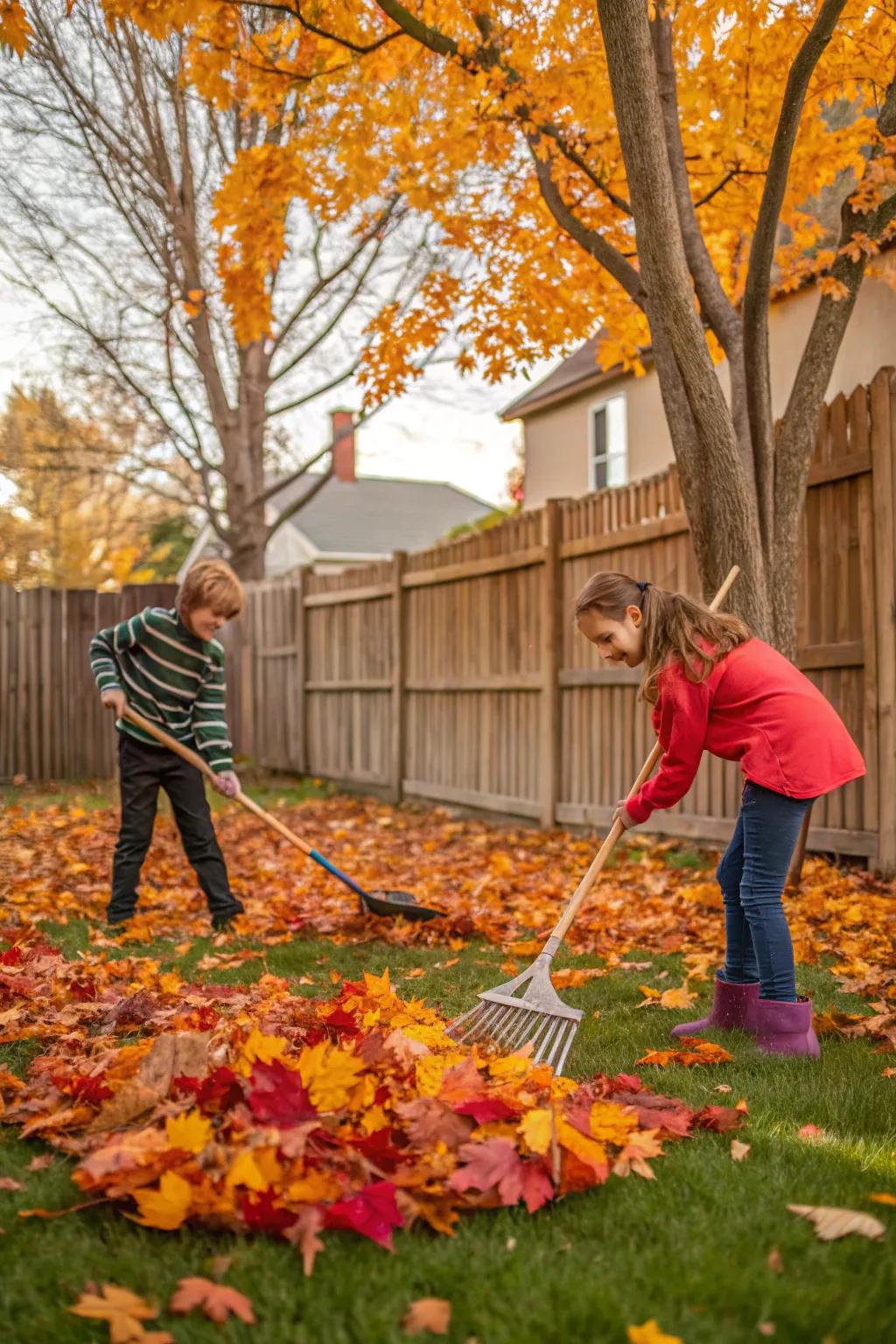 Enjoy outdoor chores with an energetic cleanup crew.