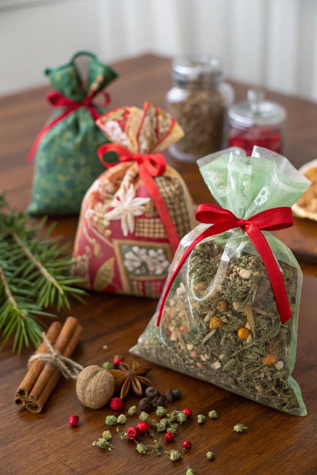 Fragrance bags offer a great and hand crafted touch.