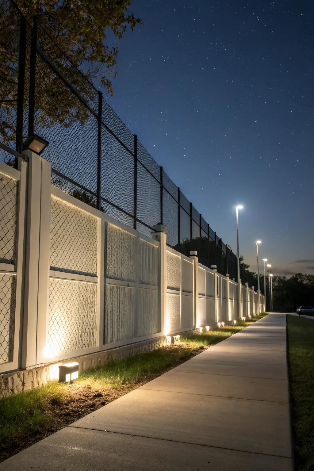 Integrated illumination enhances both security and ambiance.