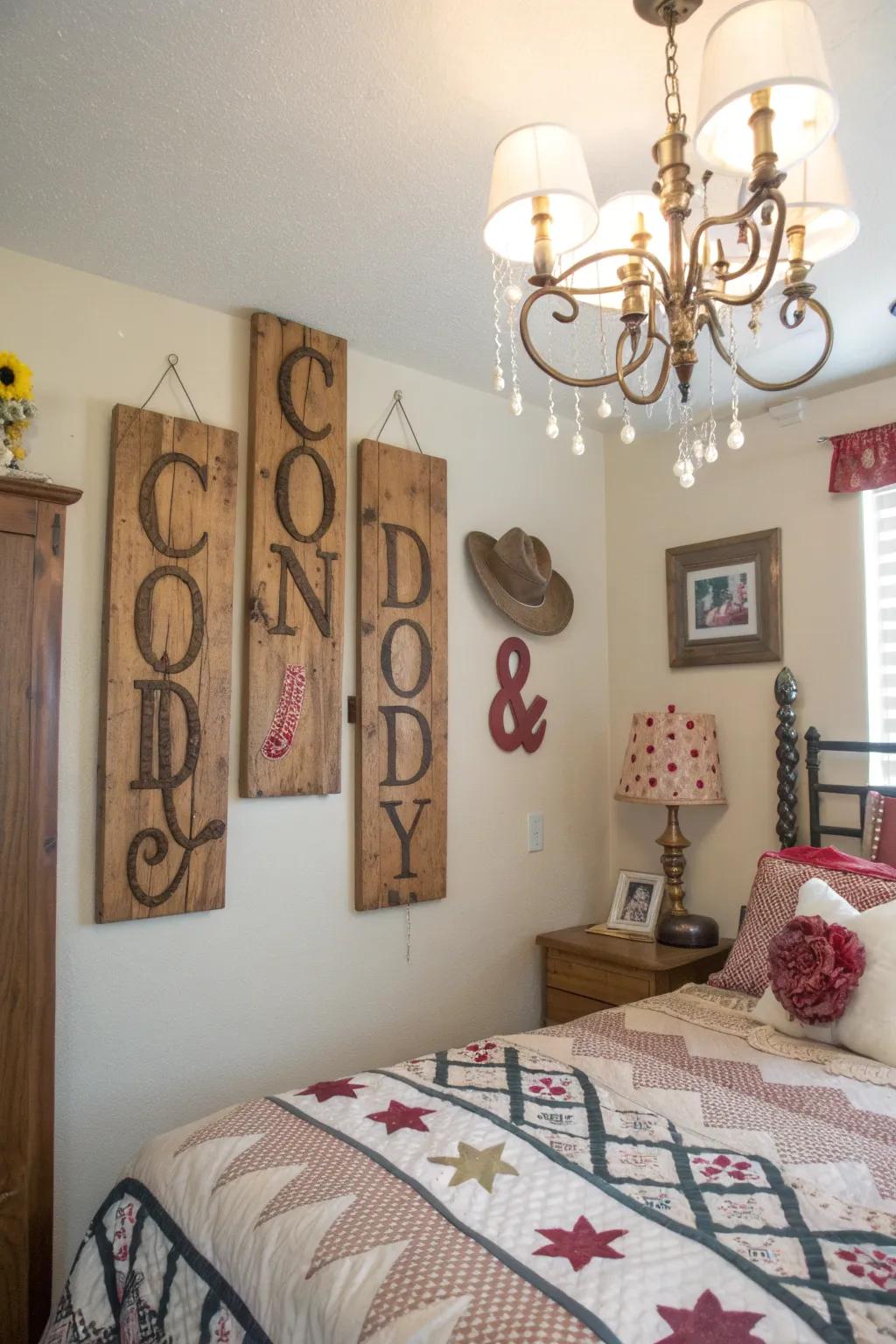 Customized signs make the space uniquely yours.