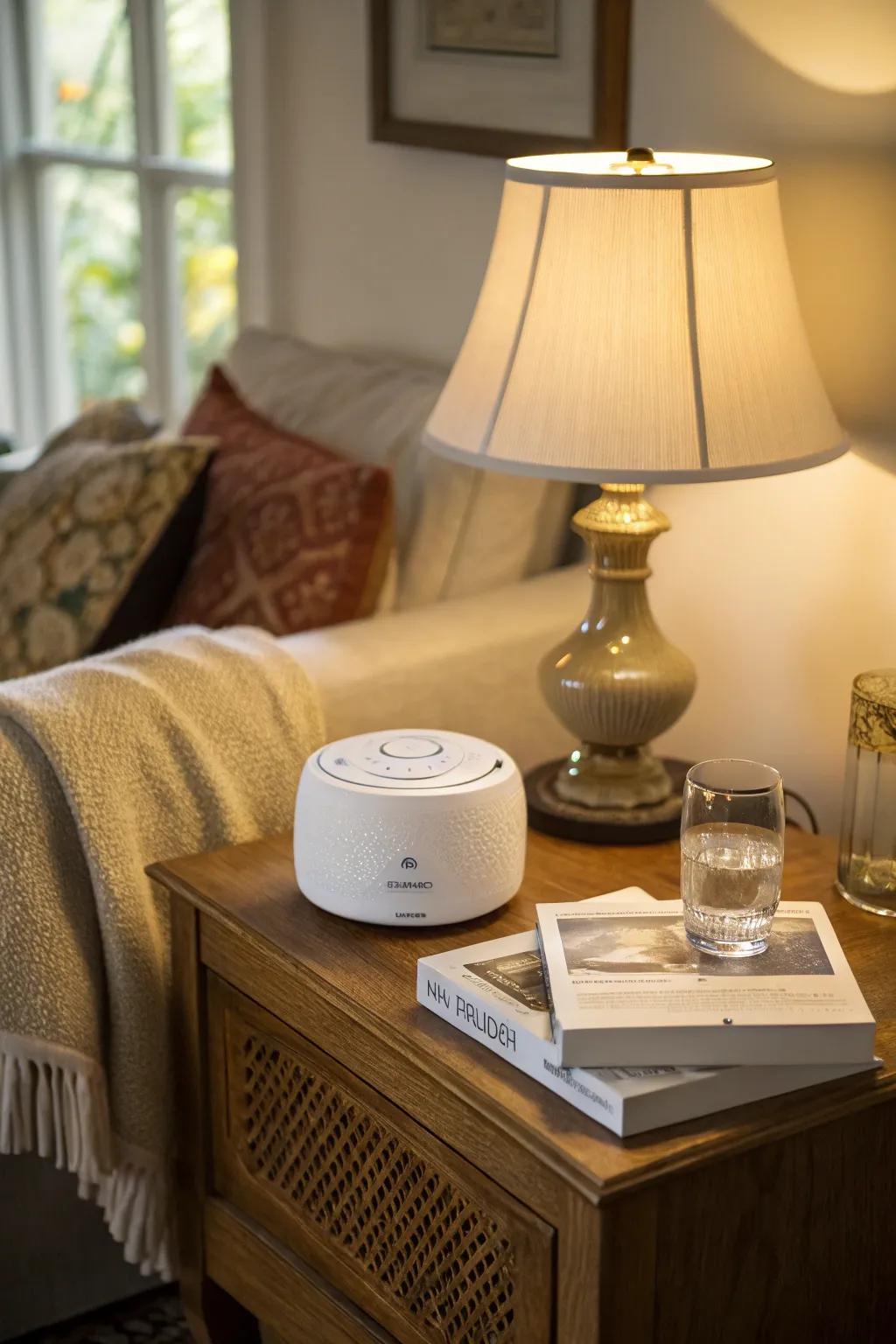 A background noise generator introduces a layer of peace, transforming your room into a sanctuary.