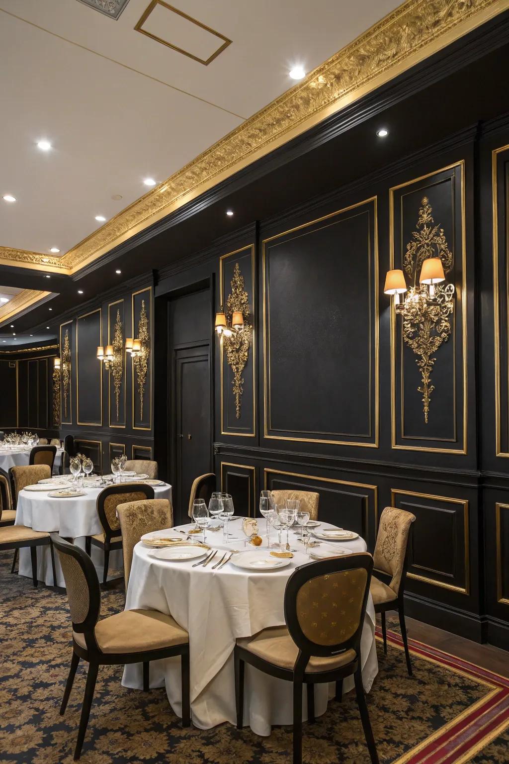 Contrasting with gilt delivers a luxurious and ageless elegance.