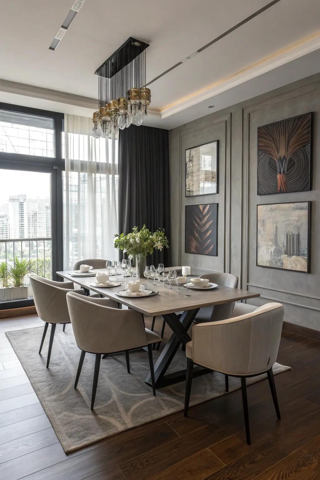 Plumbago finish contributes urban refinement and profundity.