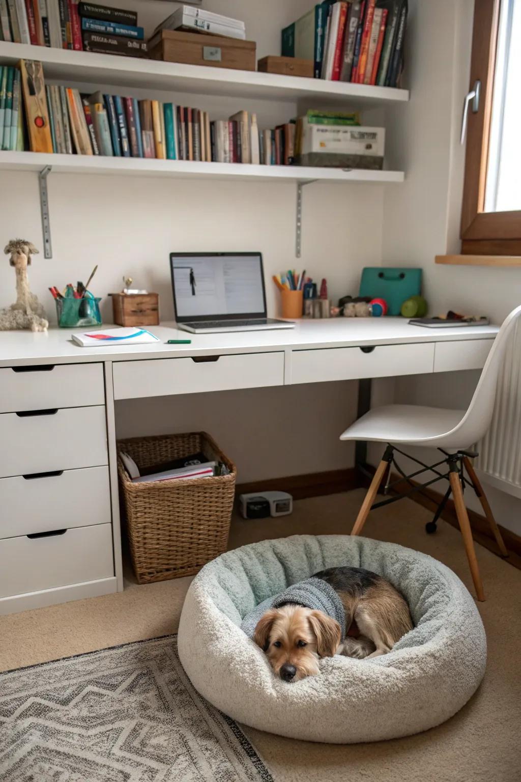 Fashion an inviting workspace for you and your dog.