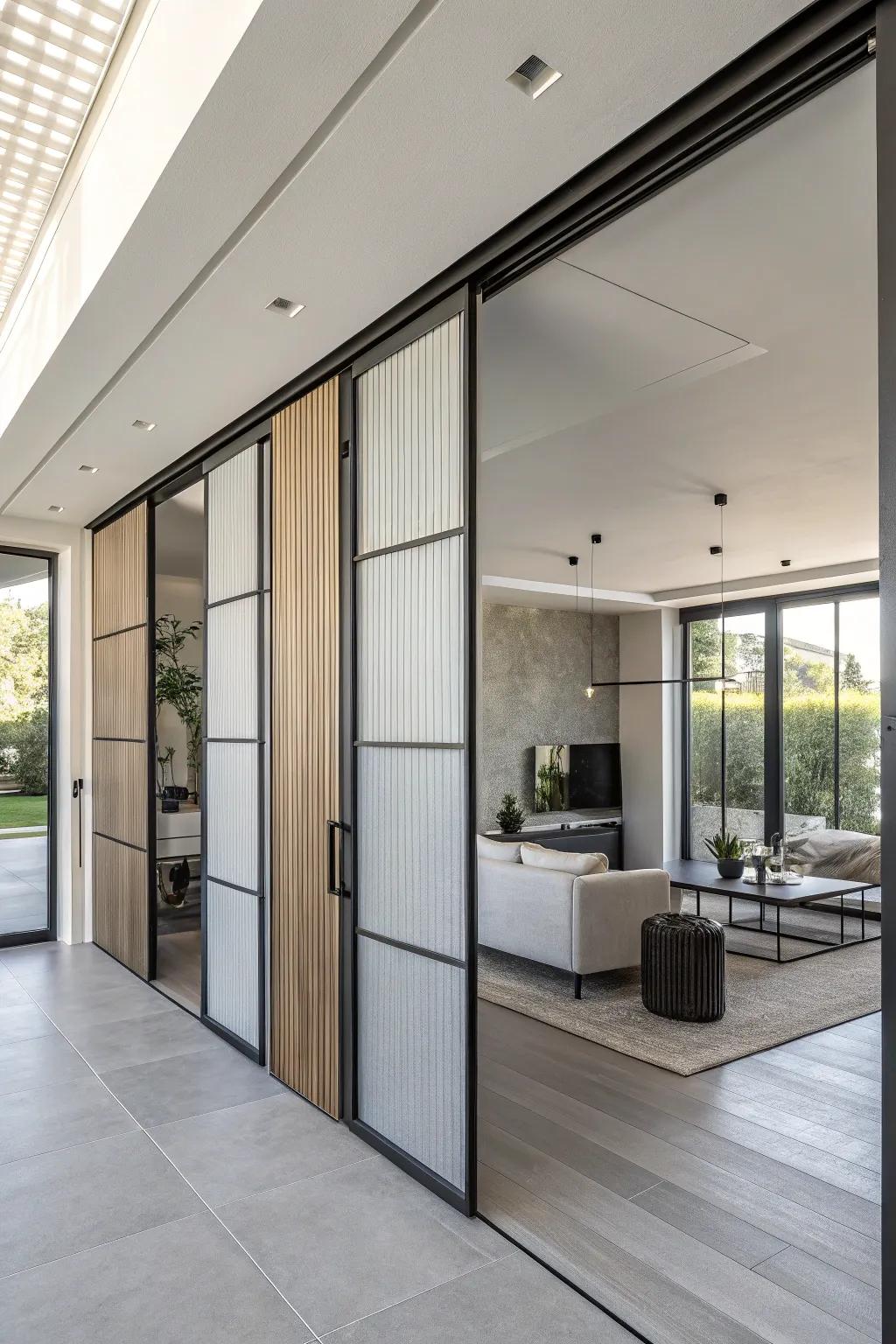 Surprise through groundbreaking vertical sliding doors.