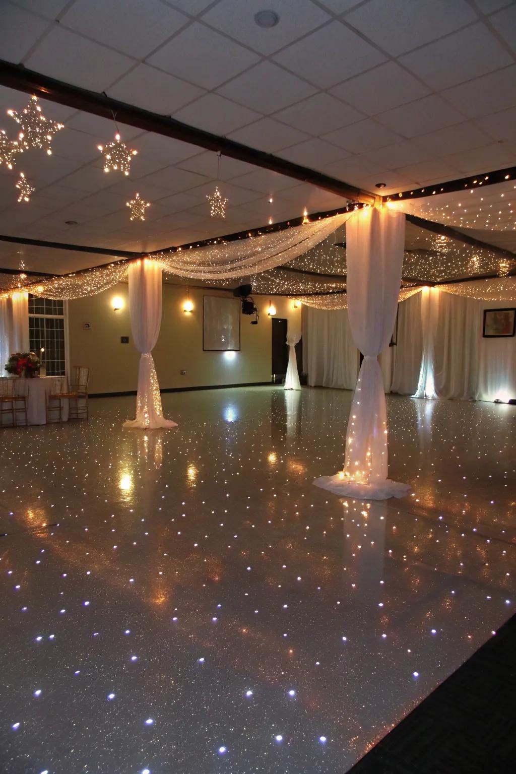 Aurora floors for a dreamy, magical space.