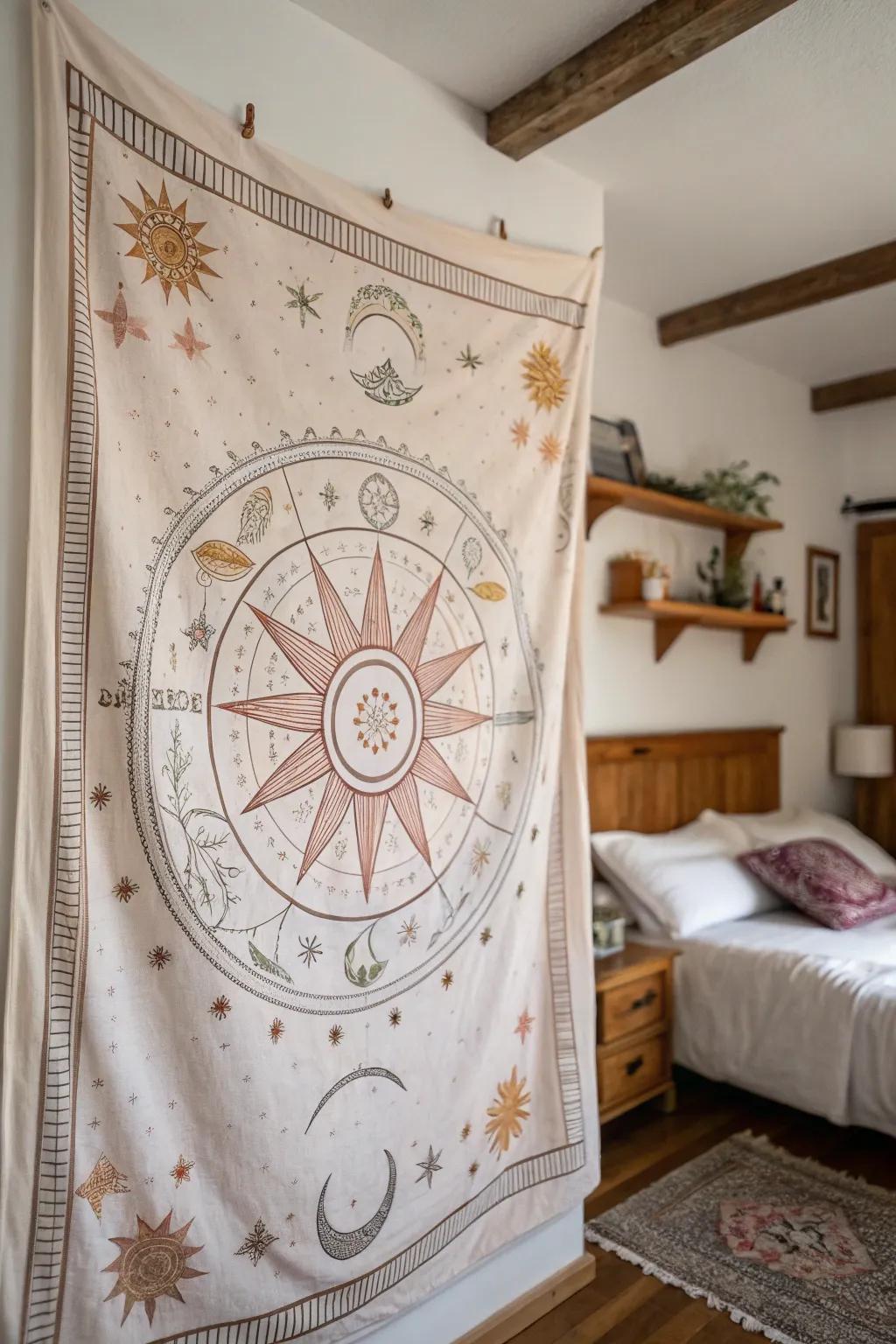 Express your personality with a zodiac-inspired wall hanging.