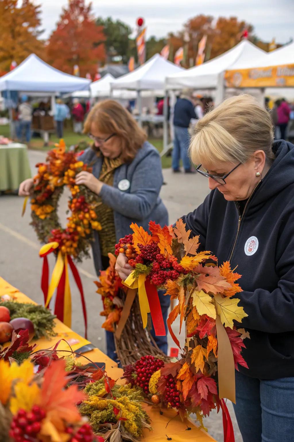 Creating beautiful autumnal chaplets as celebration keepsakes