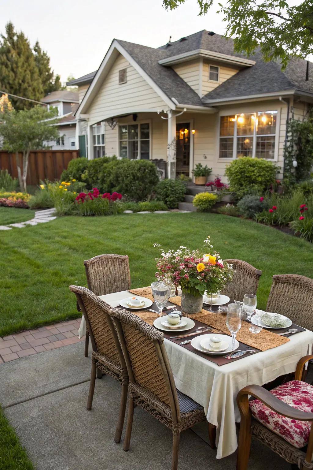 Create an outdoor dining space for enjoying fall meals.