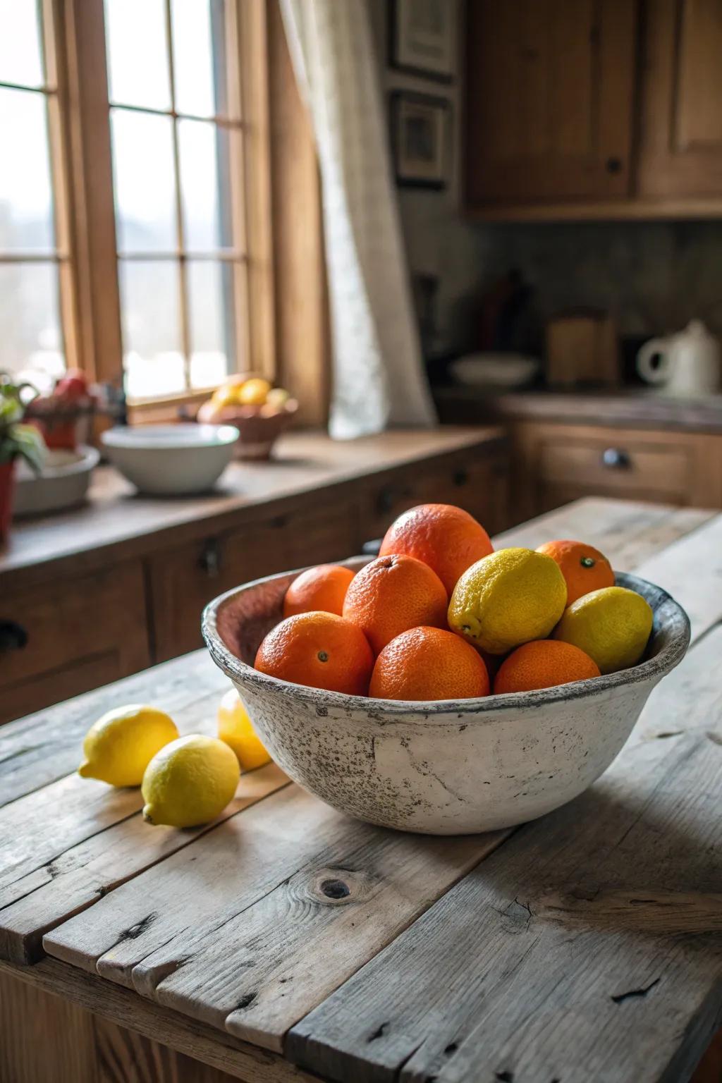 Citrus fruits contribute a vibrant burst of color and a rejuvenating fragrance.