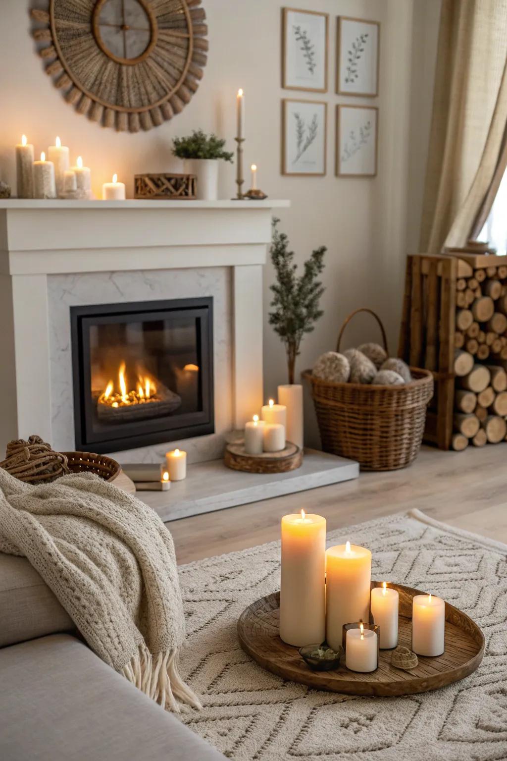 Prolong the snug luminescence throughout the chamber via strategically positioned illuminations. 🕯️🏡 #SnugVibes #WarmthAtHome