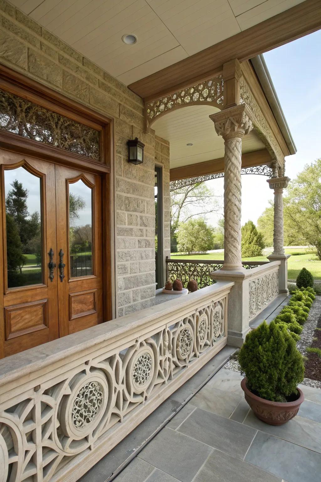 Opulence and artistry: stone inlays in railings