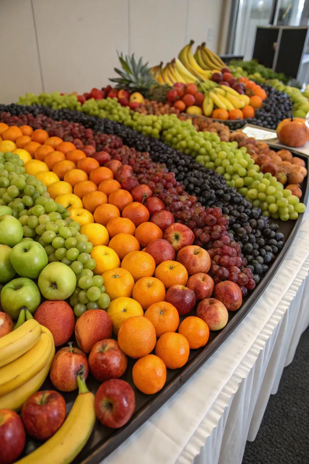 An edible composition fruit presentation showcasing innovative aesthetics.