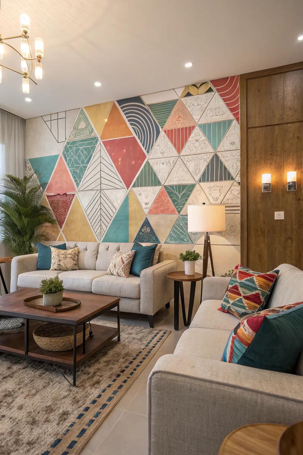 Turn your wall into a gallery utilizing abstract art.