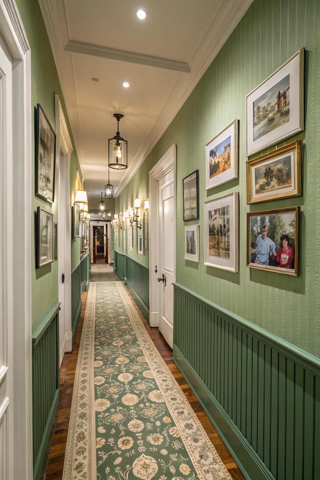 An artistic corridor showcasing cherished reminiscences.