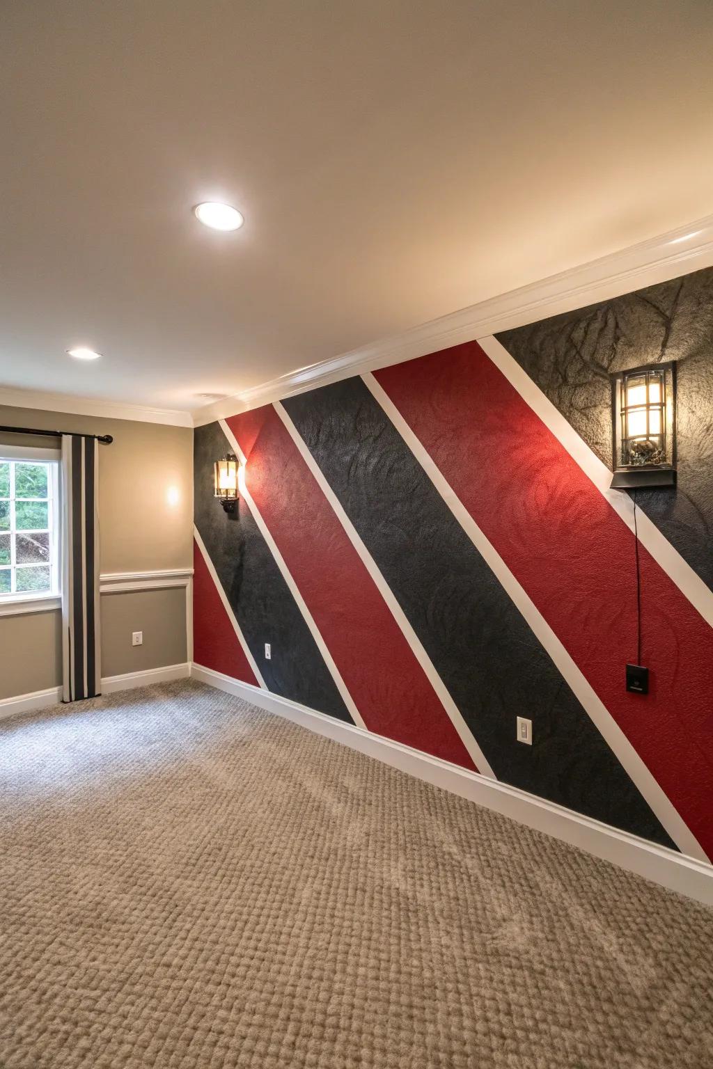 Room transformed with a dramatic emphasized panel.