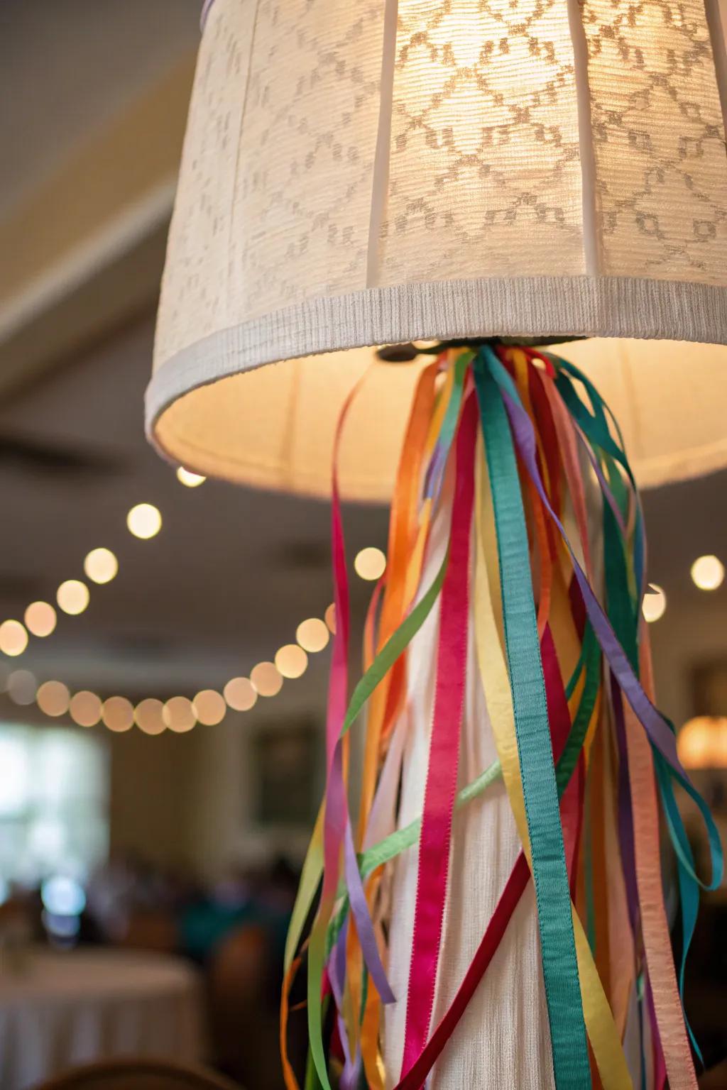 Illuminate your space with a ribbon lampshade.