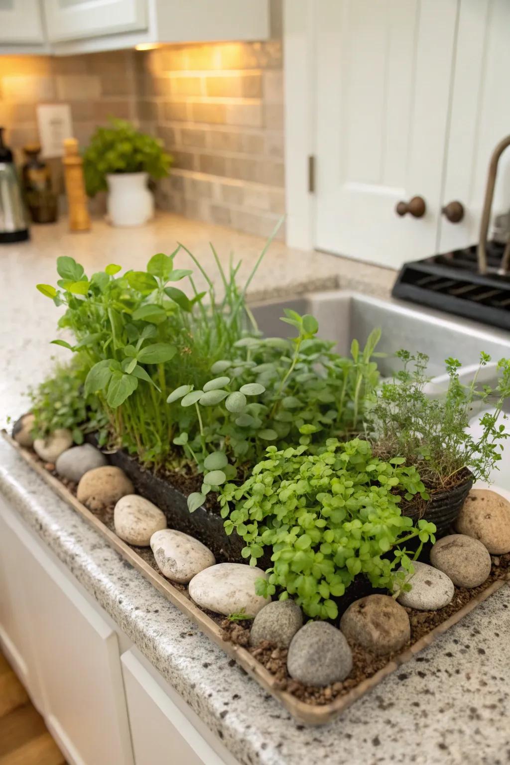 An edible stone garden proves both practical and visually enticing.