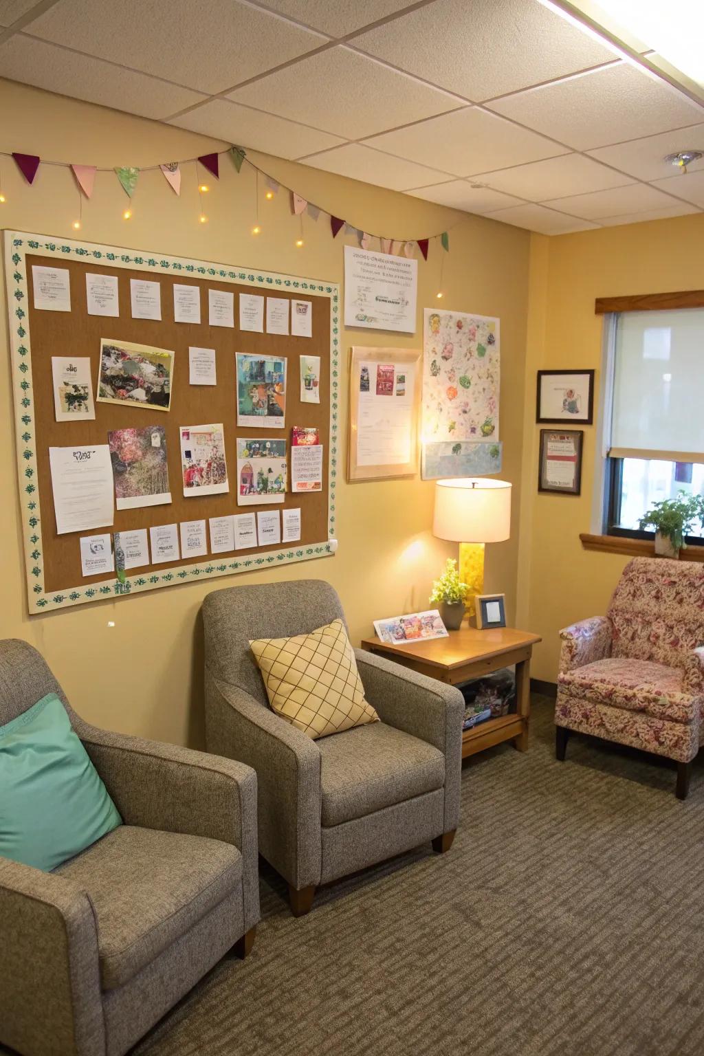 A communicative display board fosters community and connection.