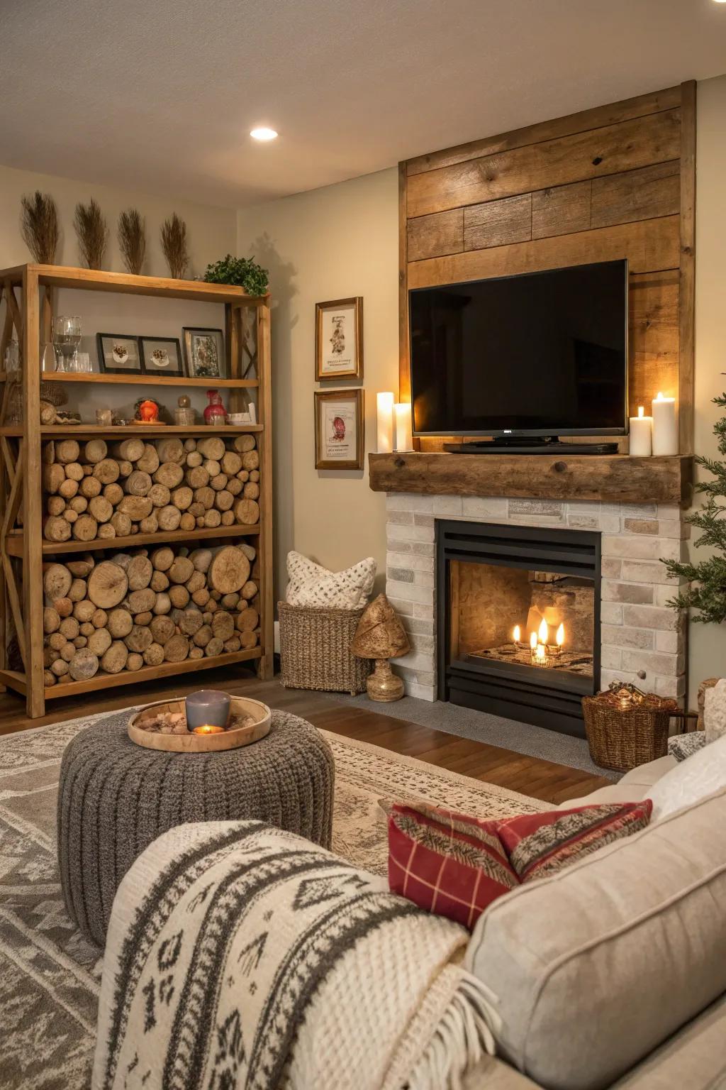 Structured surfaces inject depth and fascination to the room.