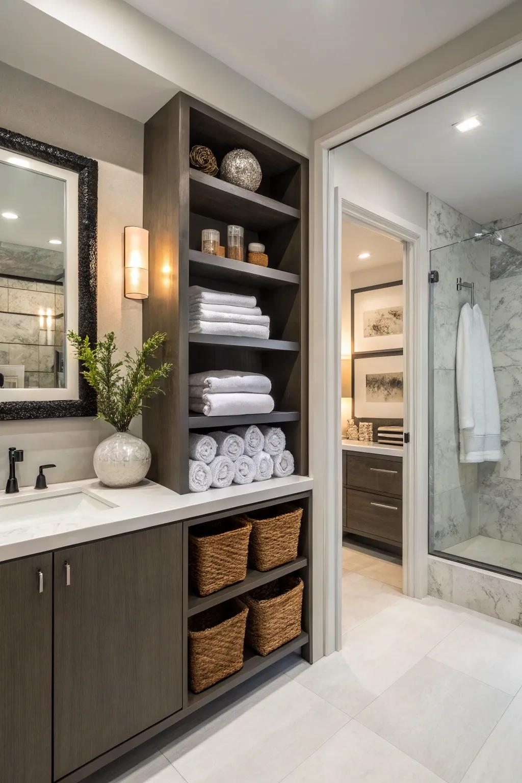 Open display solutions unite style with practical storage.