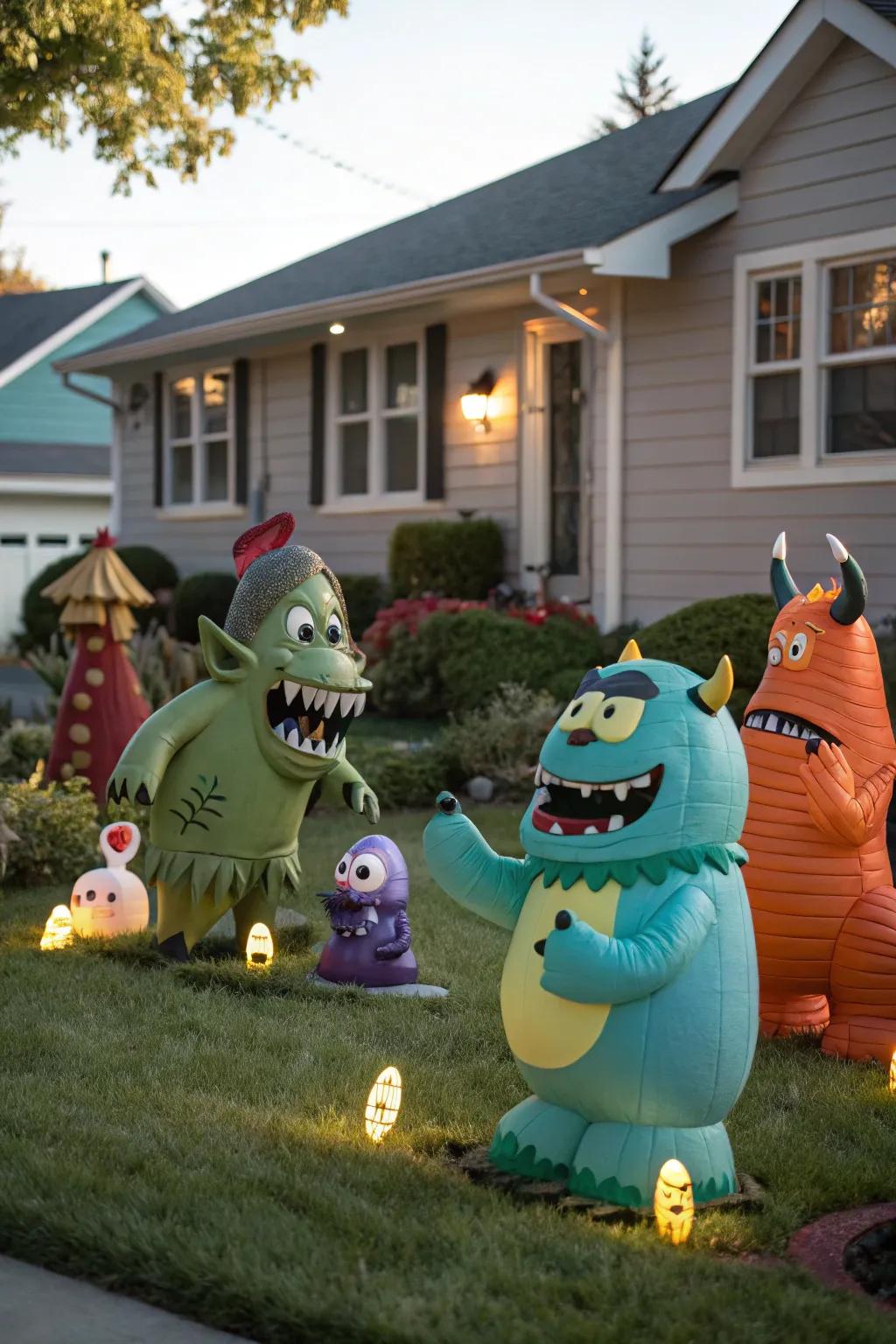 Mischievous monstrosities append playful frights to the Halloween eve.