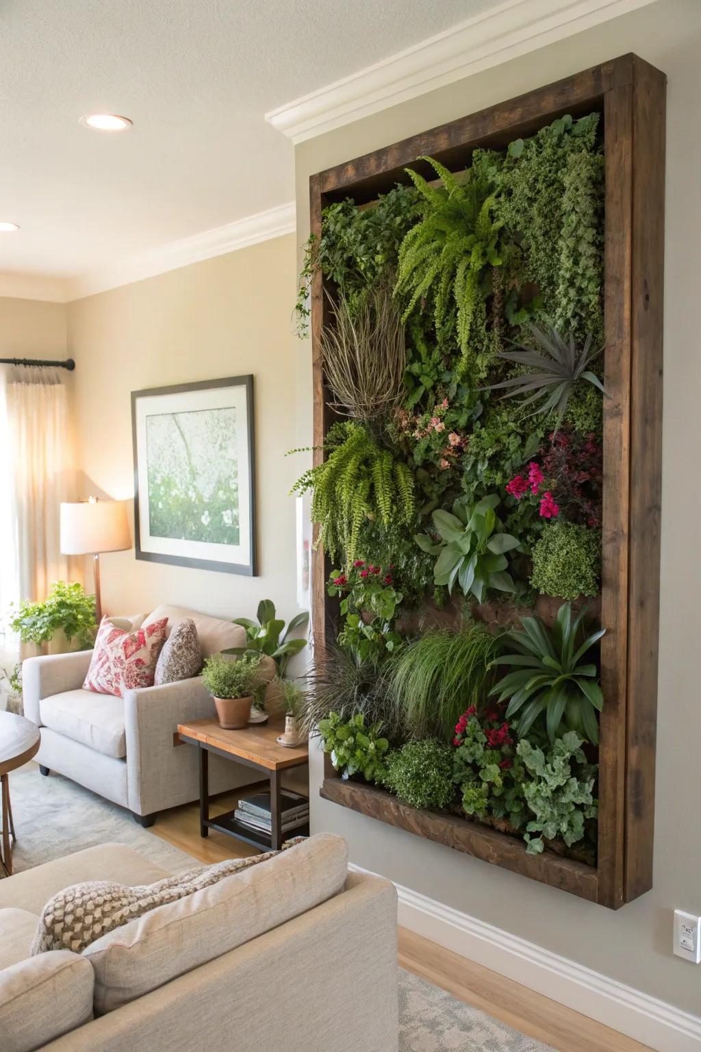 A handmade standing garden, offering a new way to decorate.