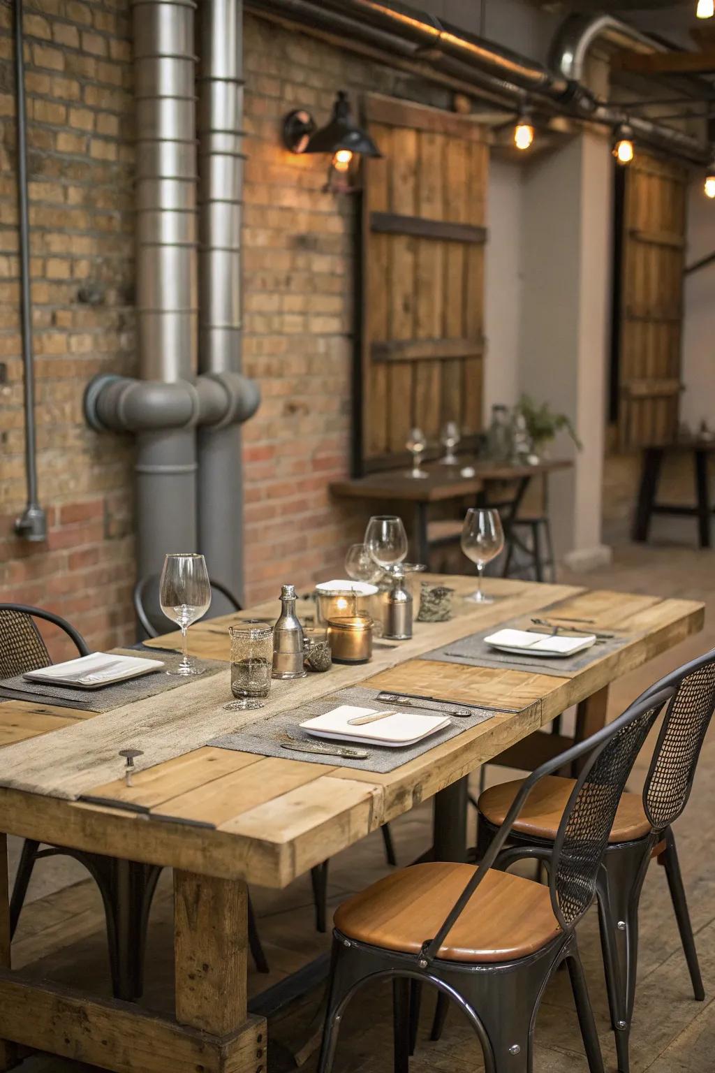 Append a contemporary periphery exhibiting industrial chic.