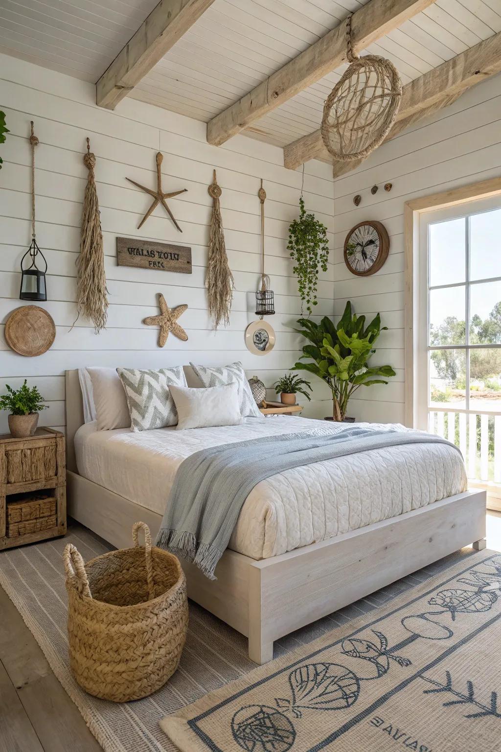 Coastal platform beds bring seaside tranquility indoors.