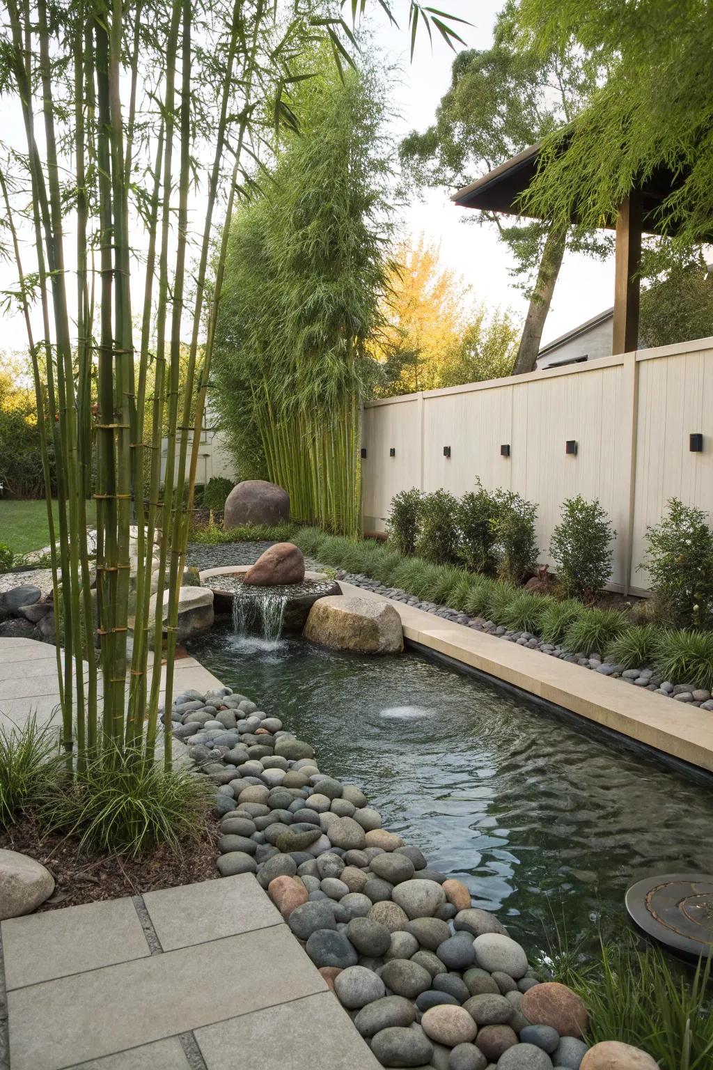 A peaceful Zen-inspired pool sanctuary delivering tranquility and beauty.