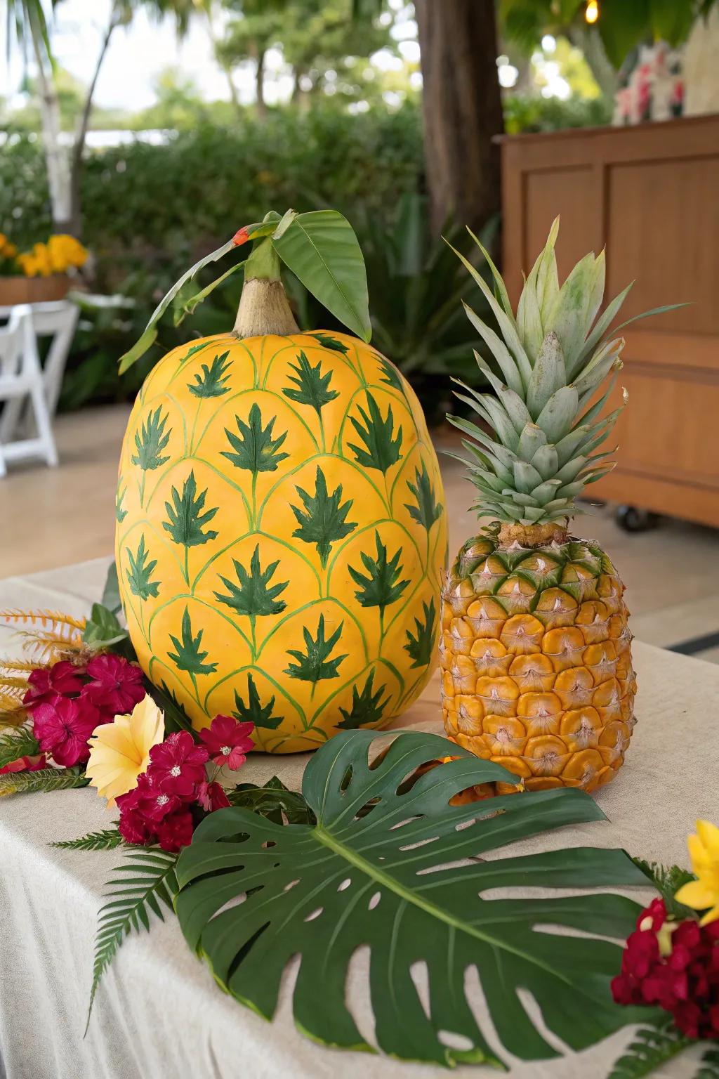 Tropical fruit gourds append a sprinkle of the tropics to your aesthetic.