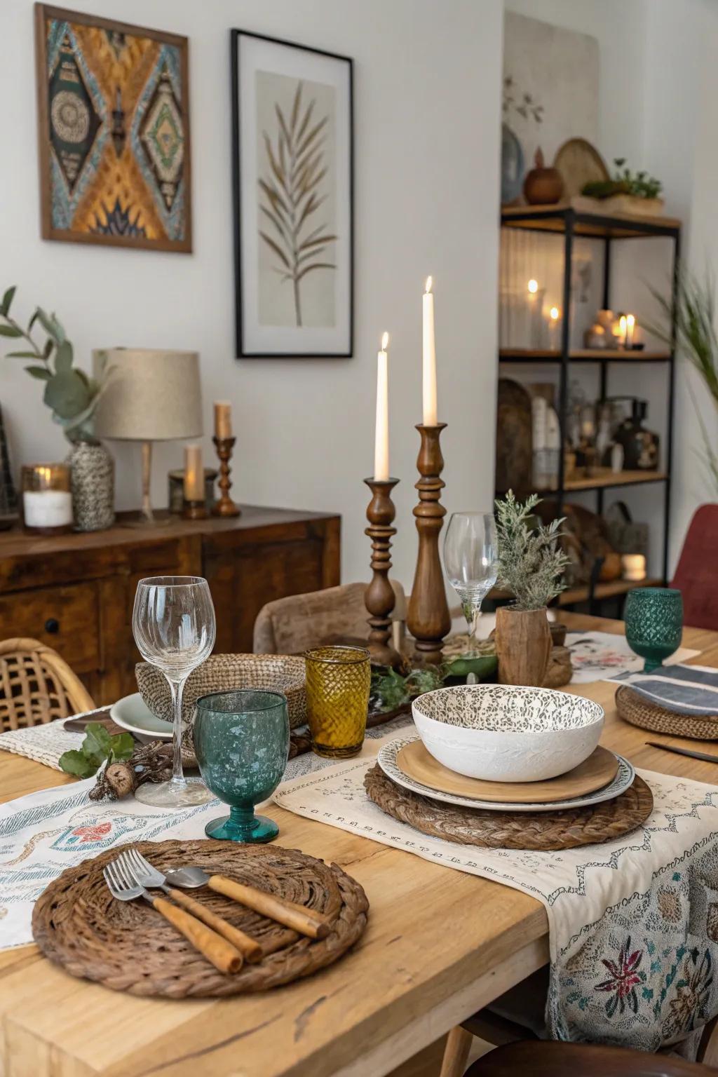 Blending variations creates a unique and personal table setting.