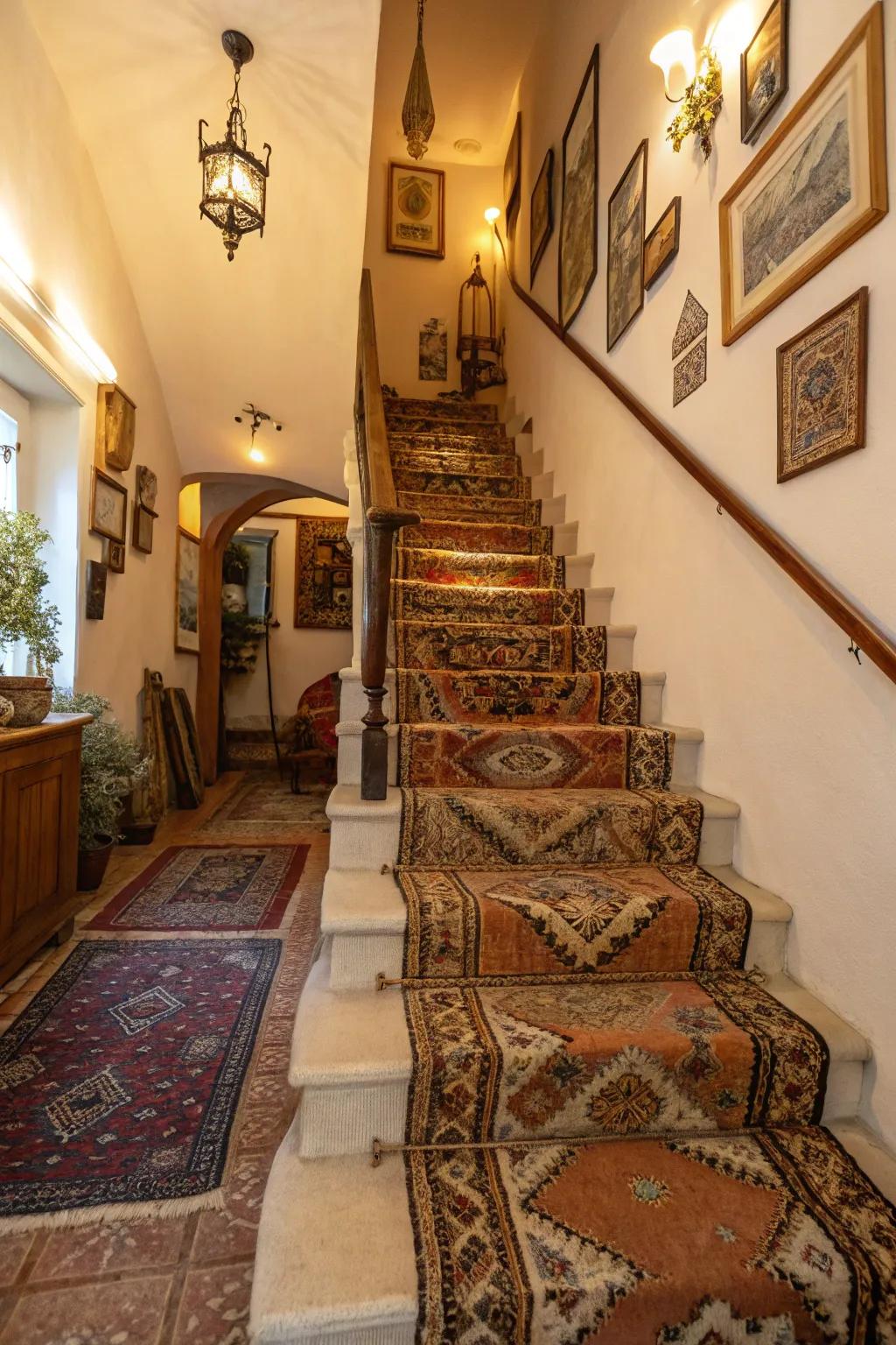 Incorporate warmth and character through vintage floor coverings.