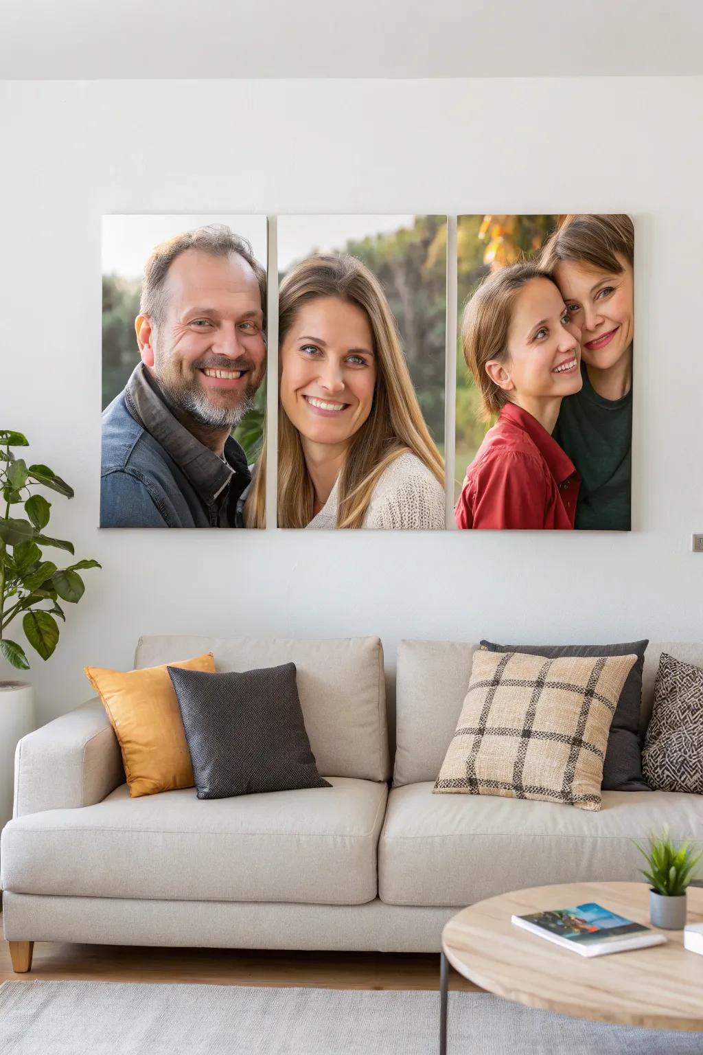 family arranged in a modern.