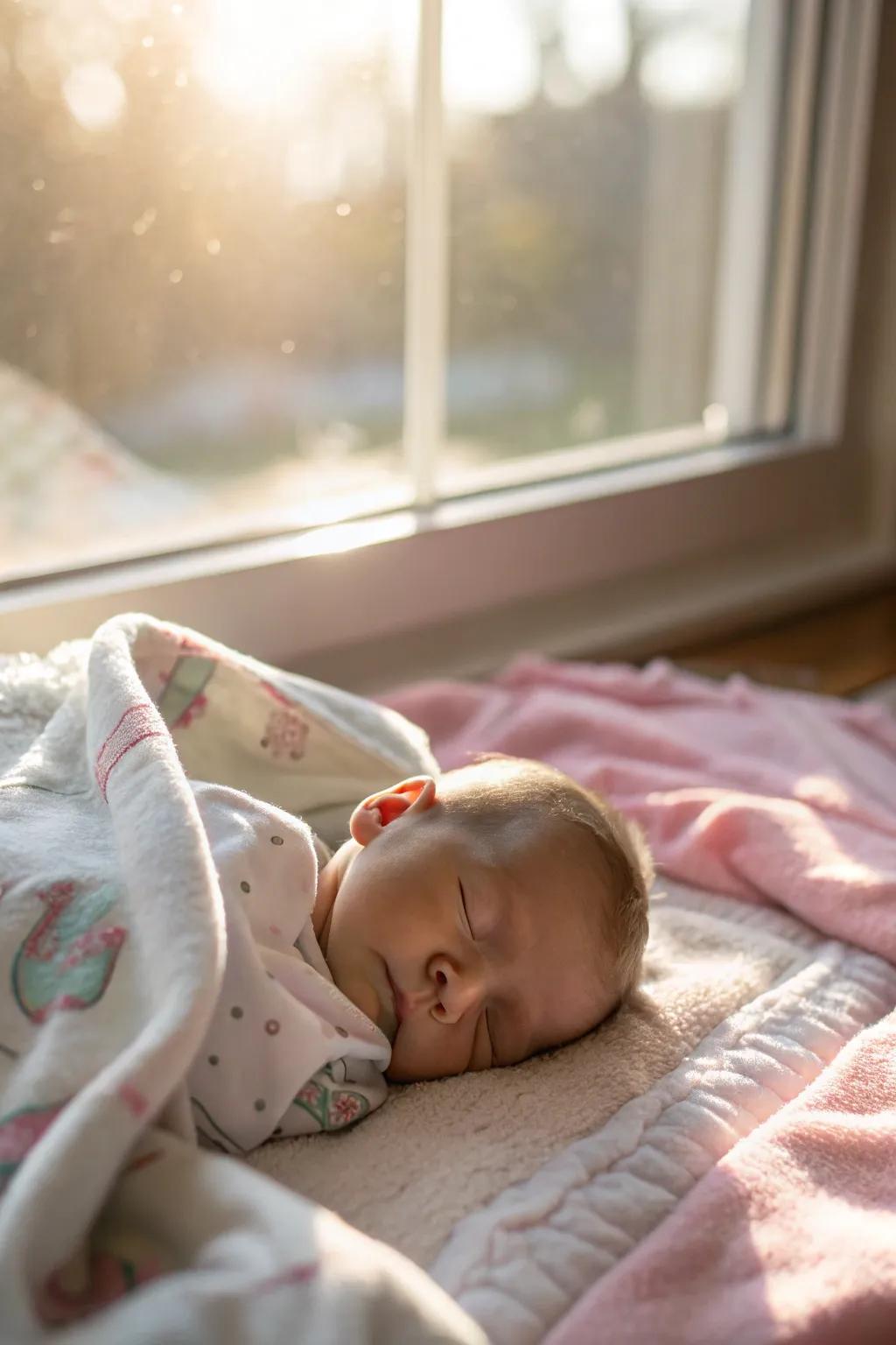 Radiant light elevates the serenity of newborn photography.