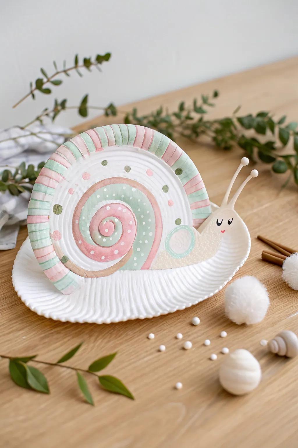 Craft a charming realm with this delightful cardboard circle snail project!