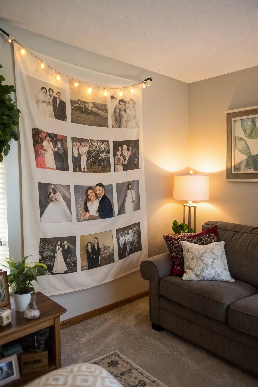 A photo banner narrating the beautiful story of 40 years spent together.