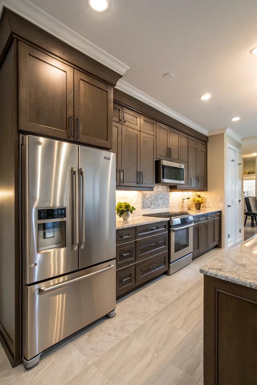 Integrated cabinetry for a seamless kitchen appearance.