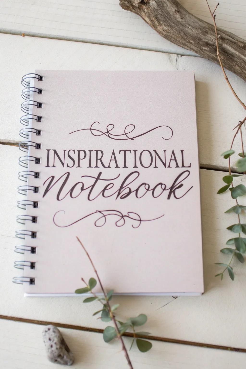 Embrace the allure of handwritten poise with an inspiring accent. #NotebookGoals #MinimalistBoho