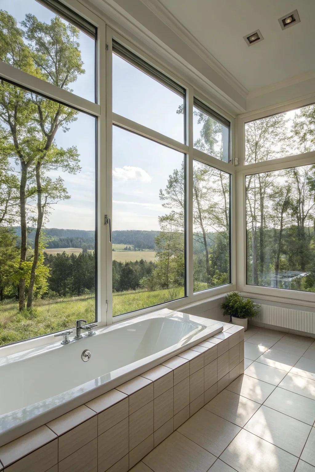 Unobstructed light turns your bathroom into an illuminated, welcoming space.