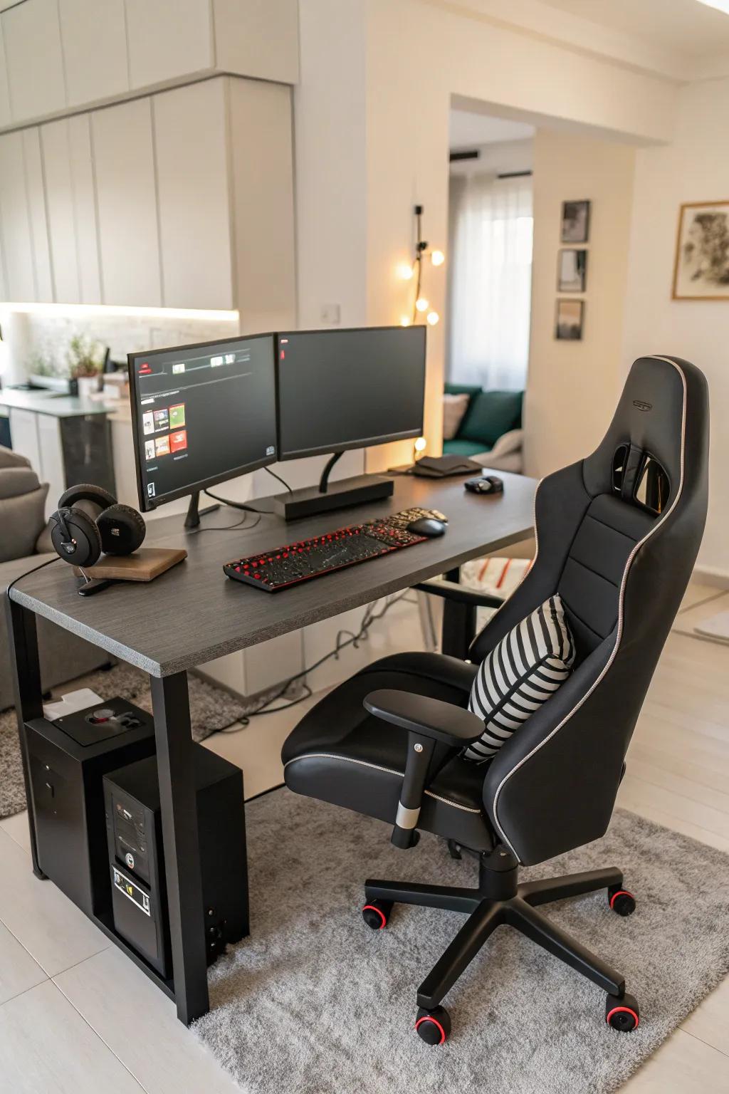 A thoughtful gaming setup merges aesthetics with functionality seamlessly.