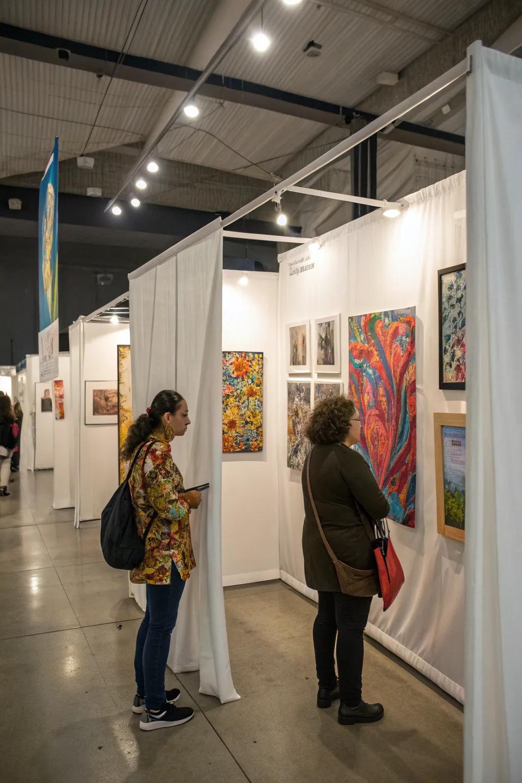 A neat and skilled art space utilizing a white background.