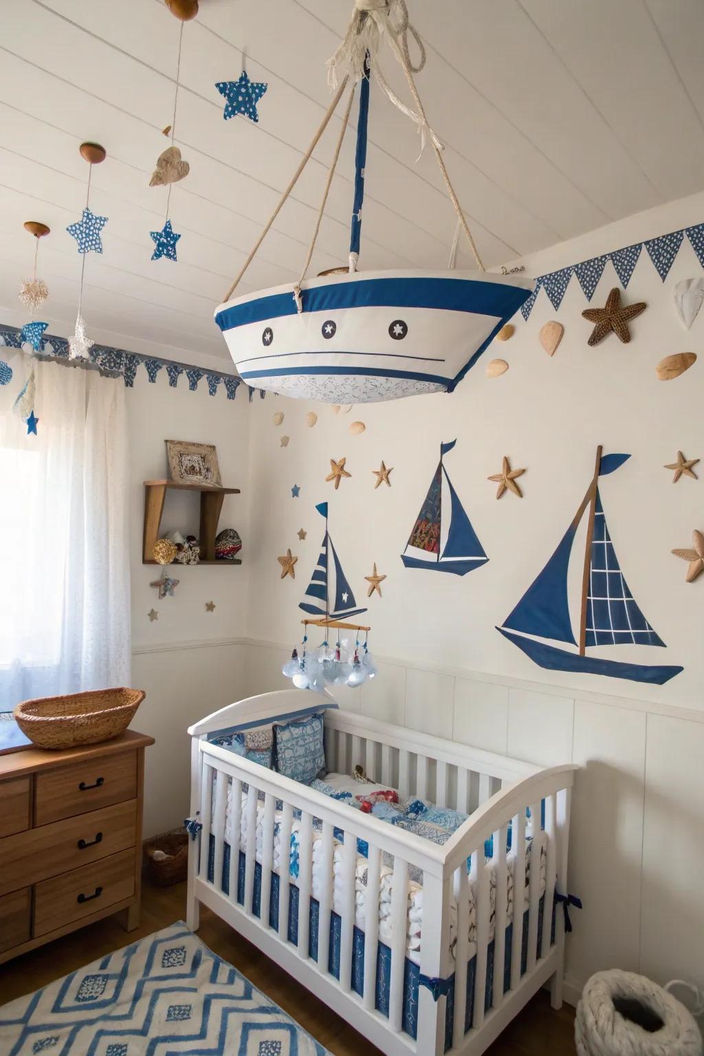 Embark on a voyage of dreams with this nautical-themed nursery.