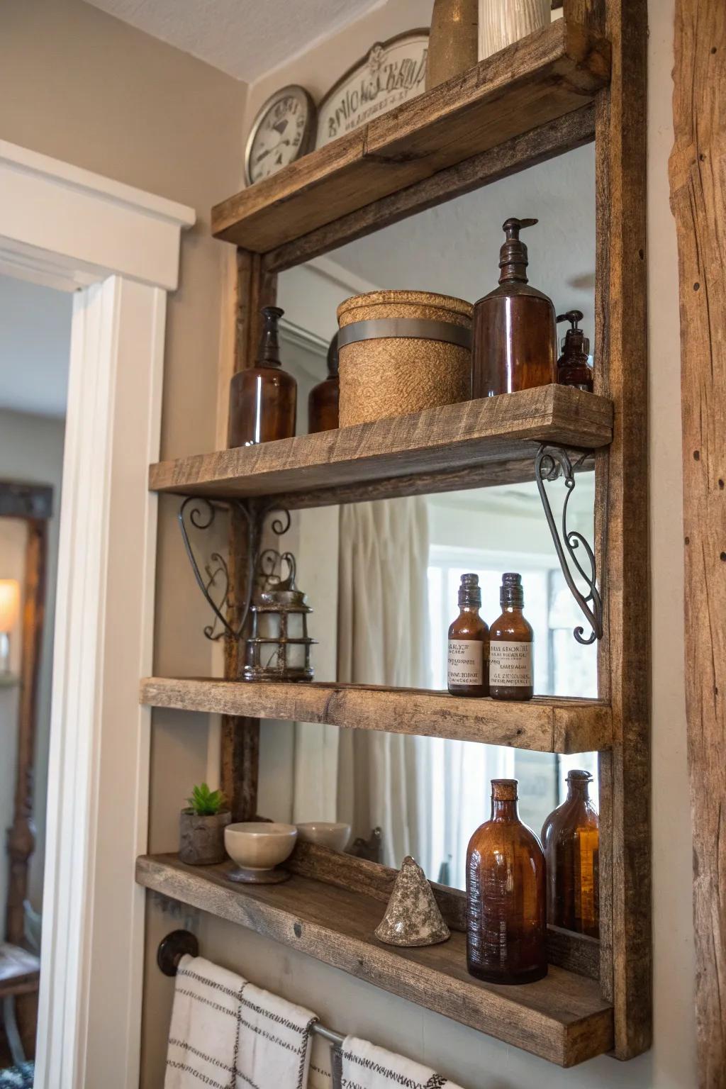 Aged timber combines beautifully with elegance in this charming bar arrangement.