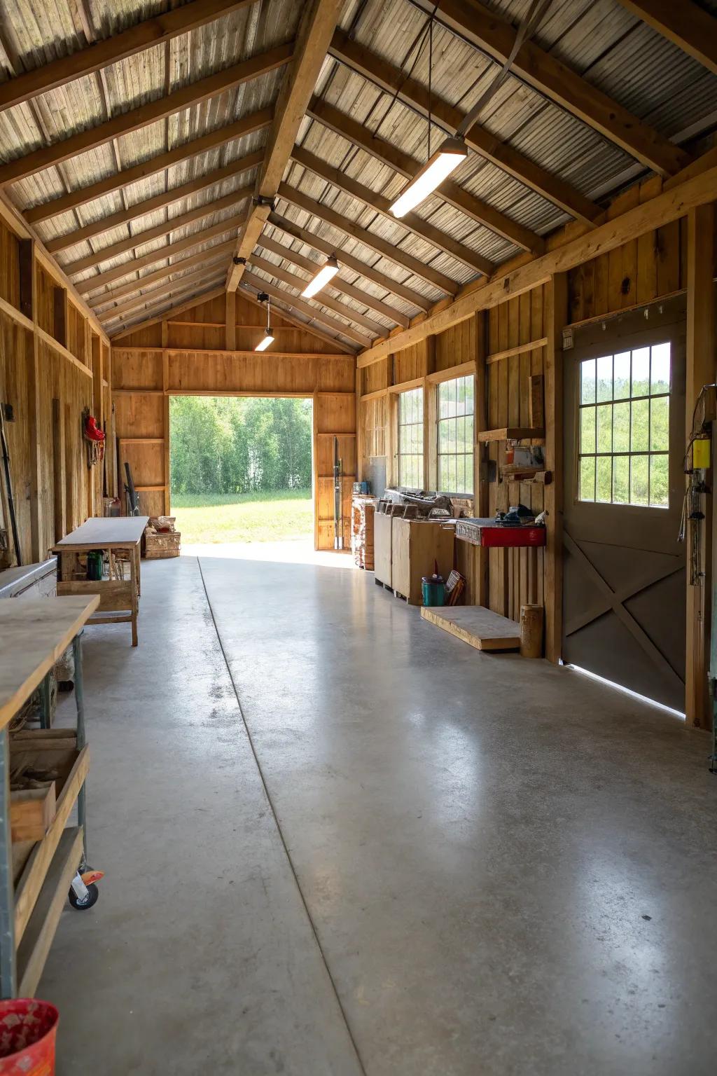 Concrete floors provide a modern and robust option for your barn.
