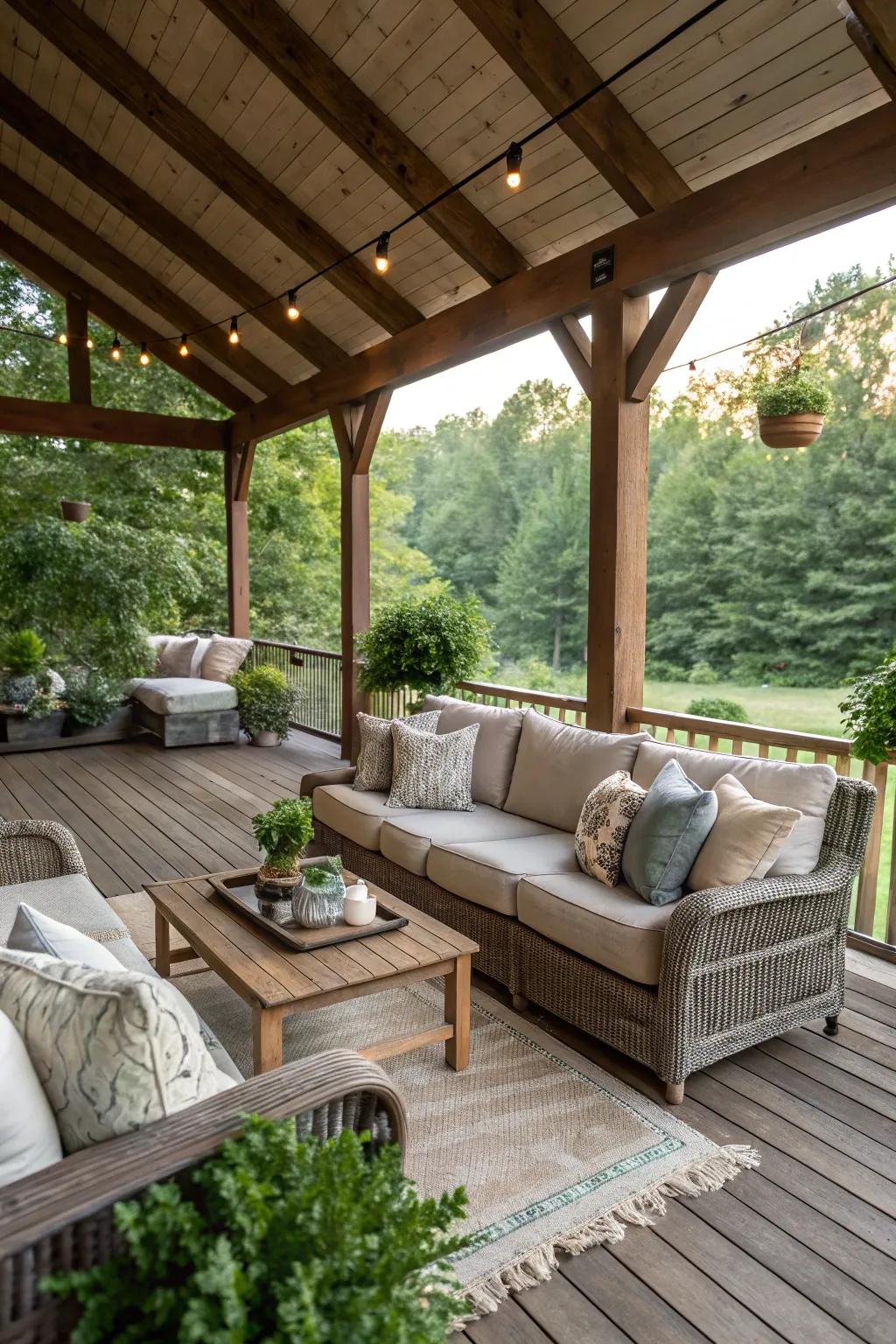 Cultivate a welcoming alfresco living space on your veranda.