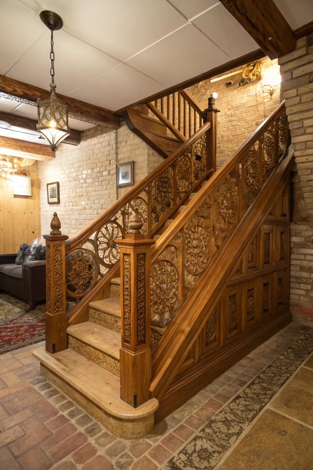 Wooden balustrades impart ageless grace to any staircase.